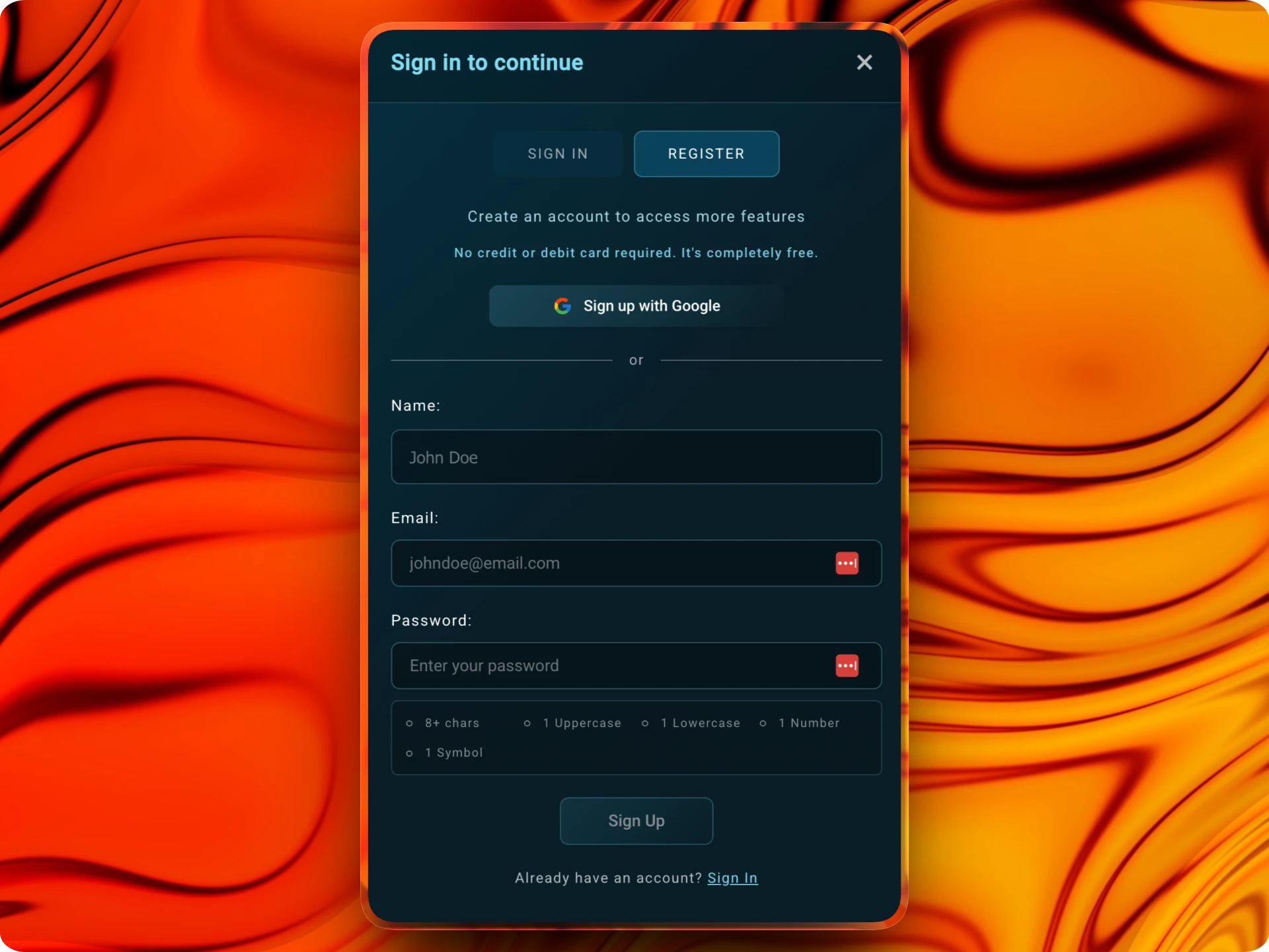 Cinemagoria Plataforma de Filmes — Autenticação