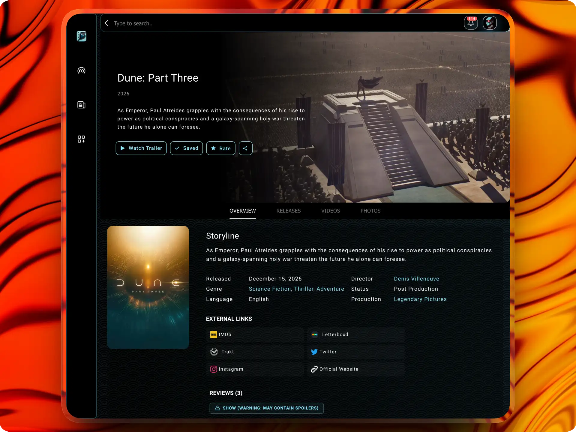 Cinemagoria Plataforma de Filmes — Metadados
