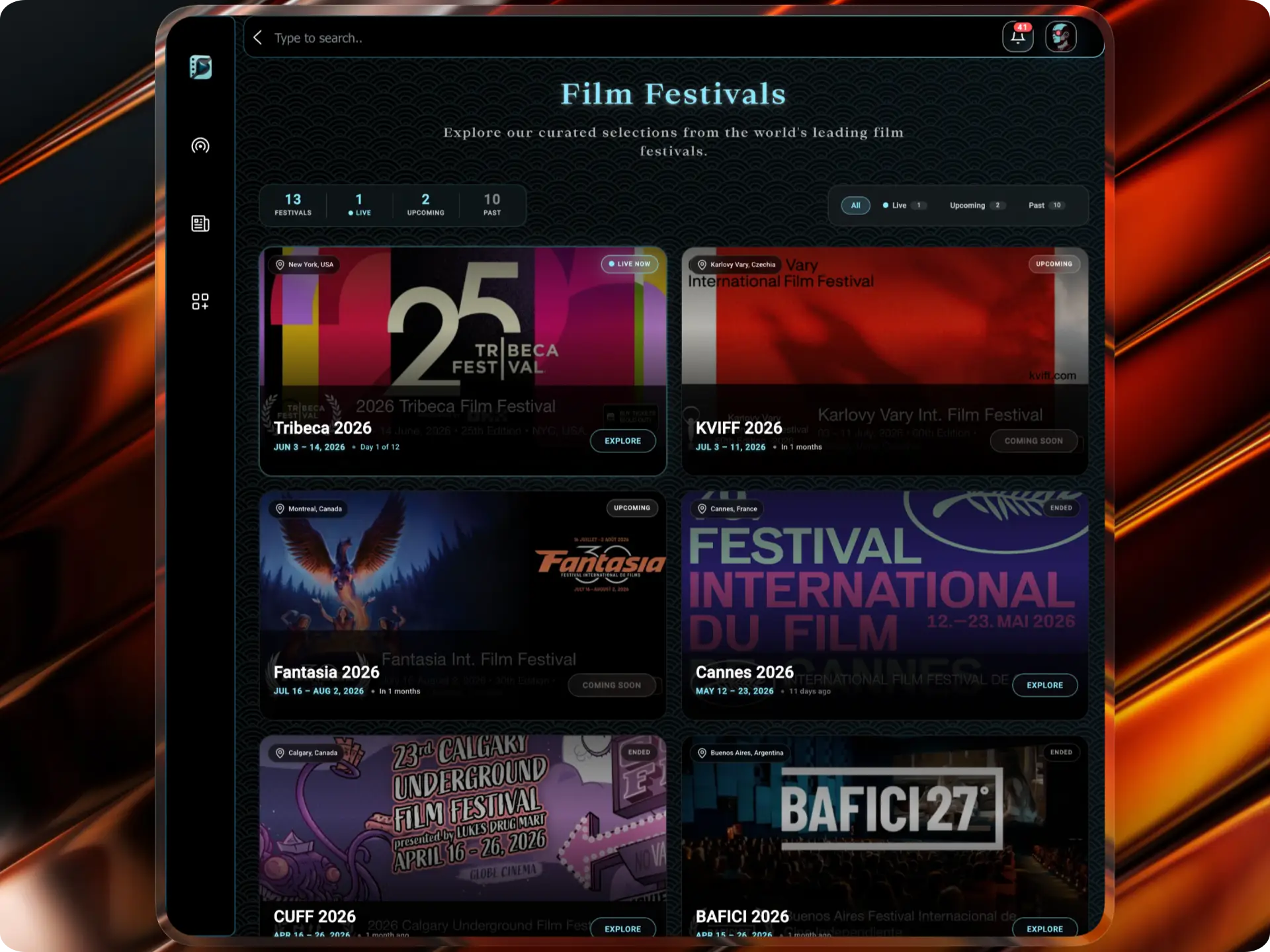 Cinemagoria Plataforma de Filmes — Festivais