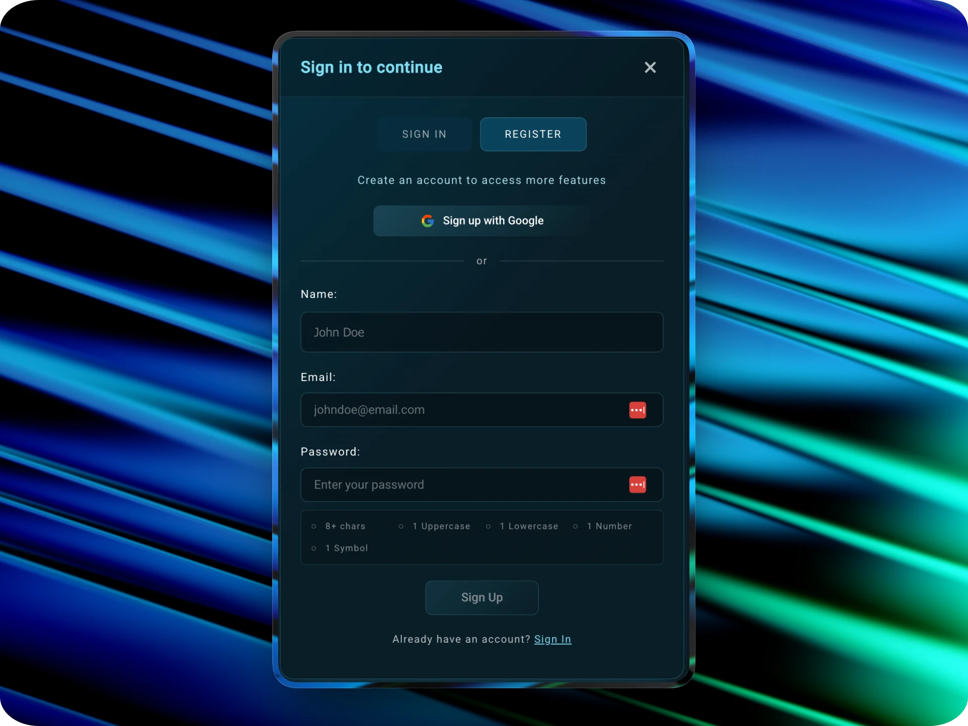 EnterCinema Autenticação