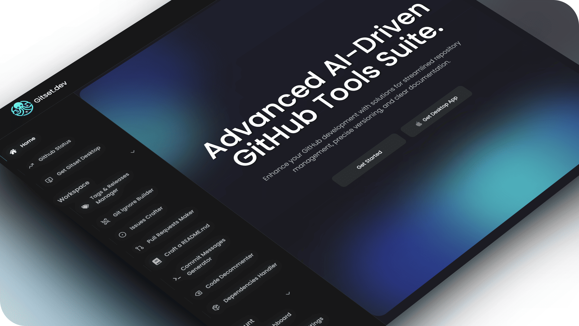 🦑 GitSet.dev [Astro.js - Python - React.js - AI - Node.js]