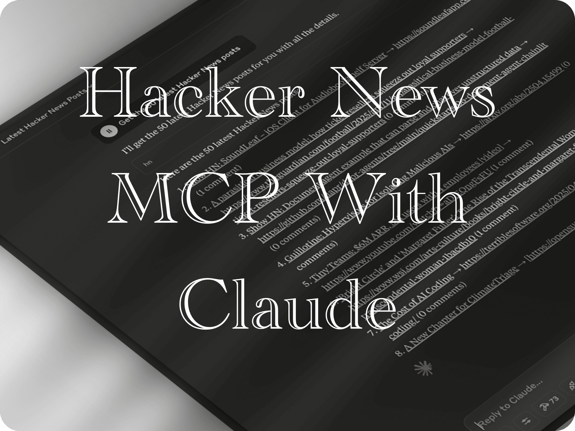 🗞️ MCP Claude HackerNews [Node.js - HackerNews API - Claude Desktop]