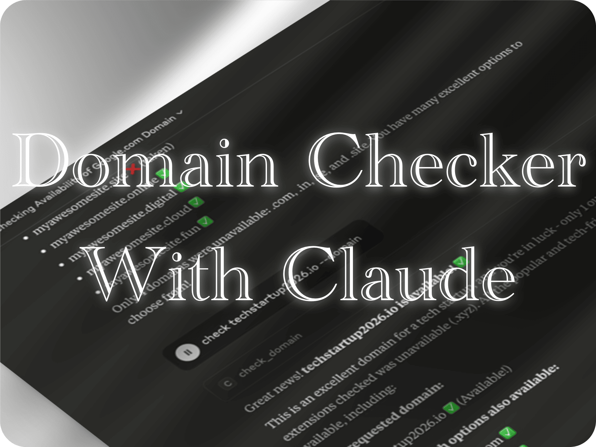 🏷️ MCP Domain Availability Checker [Python - Domain APIs - Claude Desktop]