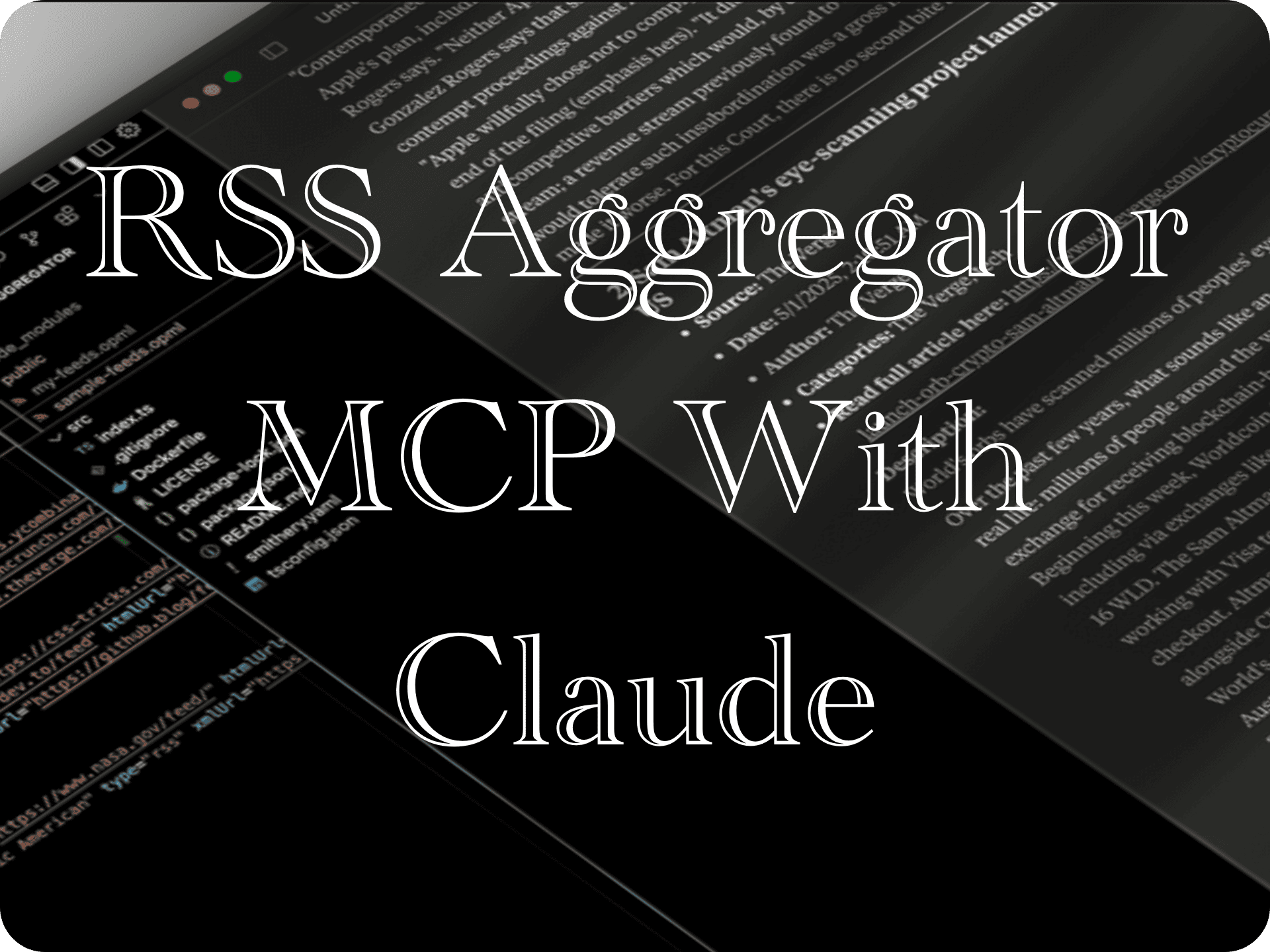 📡 MCP RSS Aggregator [Node.js - RSS/OPML - Claude Desktop]